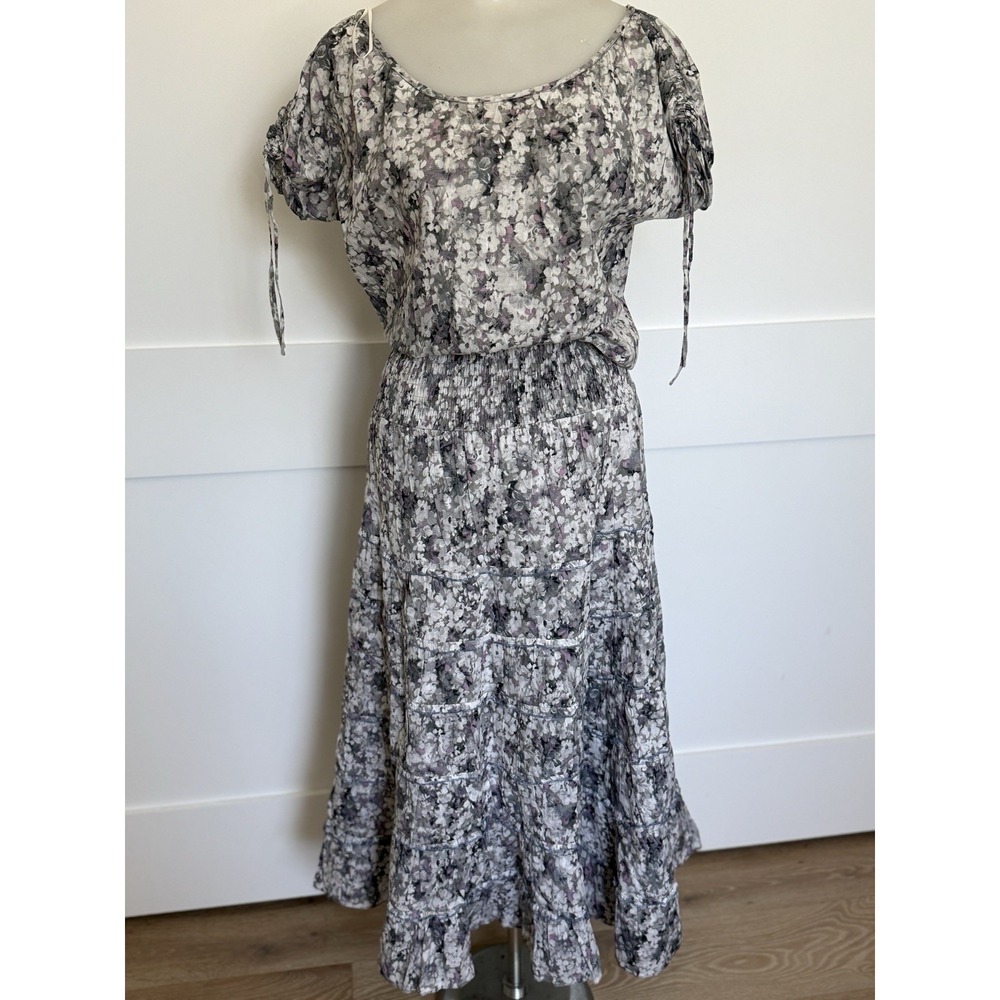 Fiorellino Floral Midi Dress Women's Smocked Waist Romantic Cottagecore Garden 8